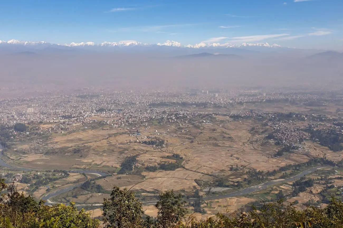 View of Kathmandu Valley from Champa Devi, Nepal